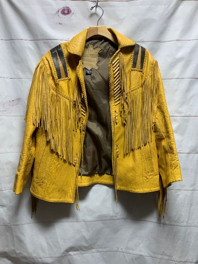 Handmade Native American Buckskin Leather Fringe Jacket | Boardwalk Vintage