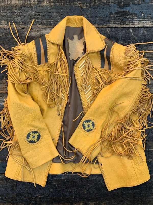 Handmade Native American Buckskin Leather Fringe Jacket Boardwalk Vintage