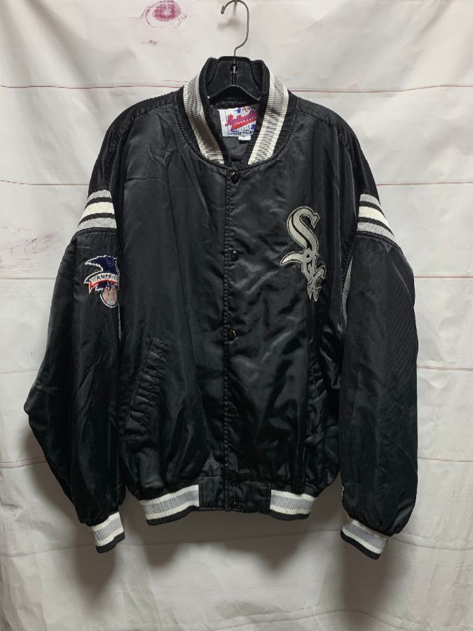 Mlb Chicago Whitesox Thin Satin Buttonup Jacket As-is | Boardwalk Vintage