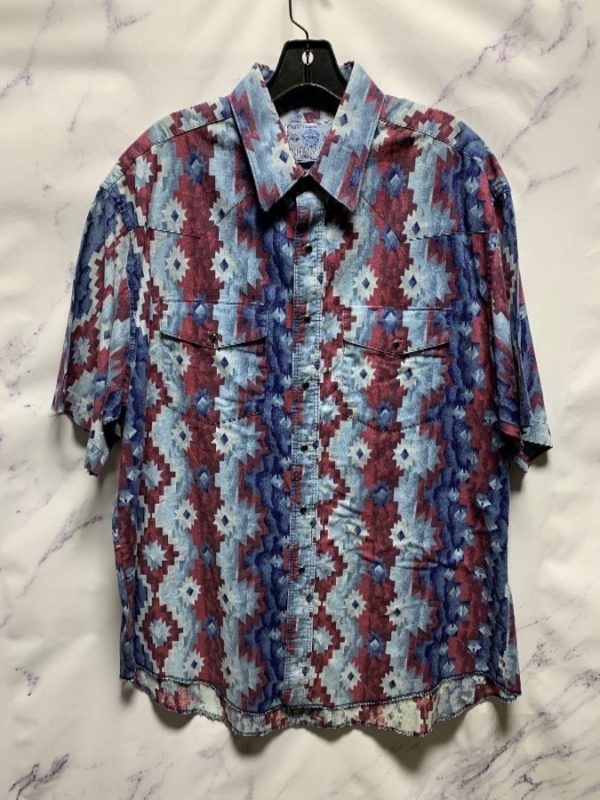 product details: SS BD COLLARED SHIRT SOUTHWESTERN AZTEC PRINT PEARL SNAPS photo