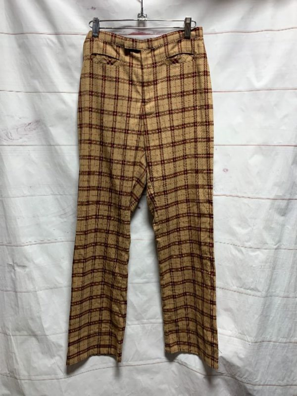 High Waisted Wide Leg Plaid Print Pants | Boardwalk Vintage