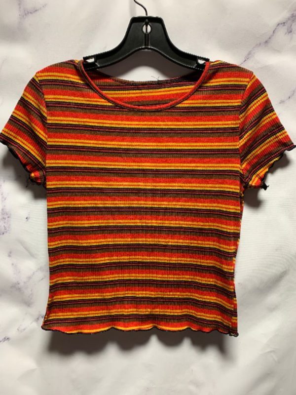 product details: CUTE RIBBED BABY TEE RETRO STRIPES photo