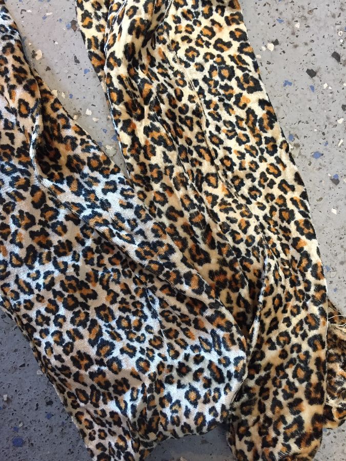 Velour Leopard Print Scarf – As Is | Boardwalk Vintage