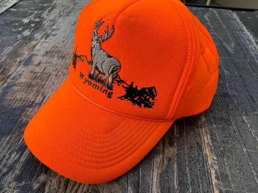 Rad Neon Orange Snapback Hat Embroidered Deer Wyoming Graphic ...