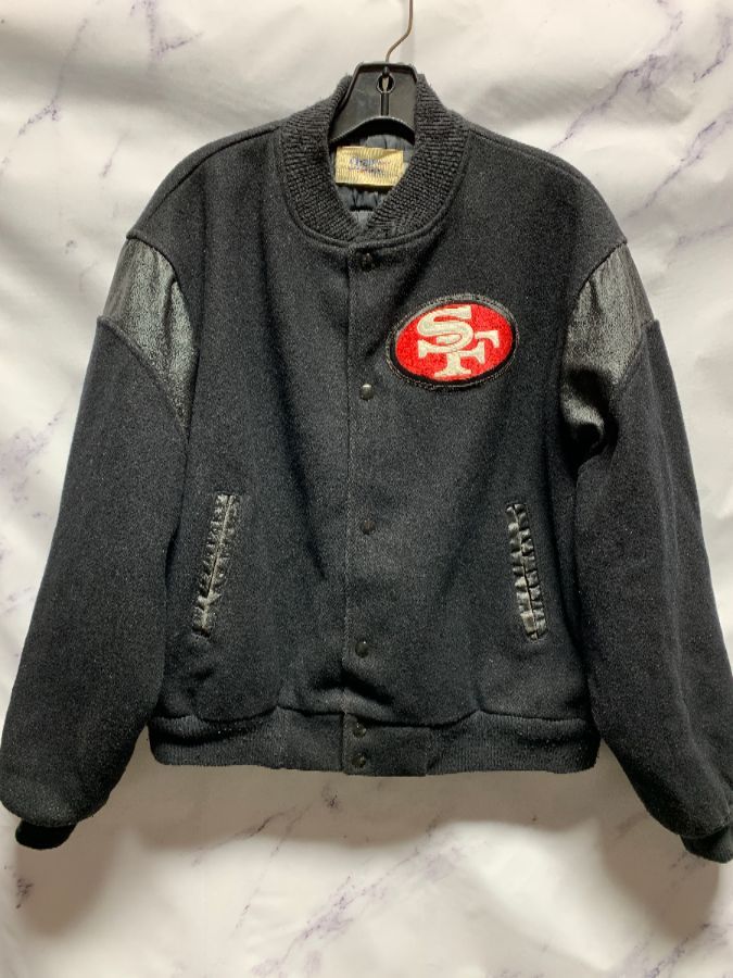 1980s Wool Leather San Francisco 49ers Varsity Jacket Boardwalk Vintage