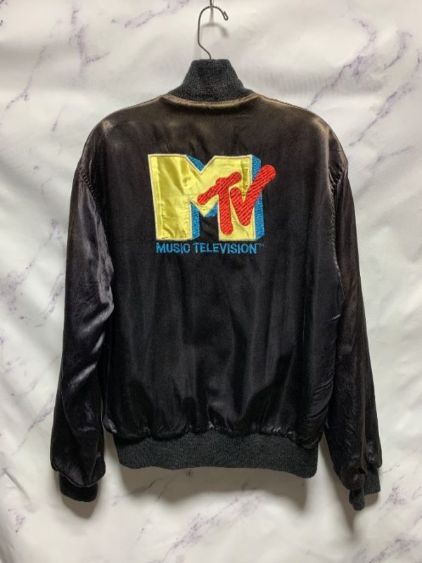 product details: VINTAGE EMBROIDERED MTV LOGO SATIN JACKET AS-IS photo