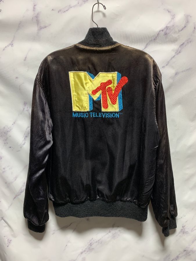 Vintage Embroidered Mtv Logo Satin Jacket As-is | Boardwalk Vintage