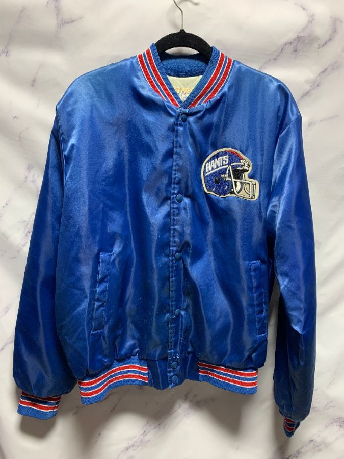 Nfl New York Giants Satin Button Up Jacket | Boardwalk Vintage