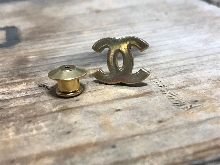 Solid Brass Chanel Logo Pin