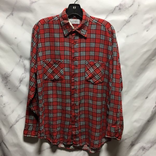 product details: RETRO COOL PLAID PATTERN LONG SLEEVE THIN FLANNEL SHIRT - AS IS photo