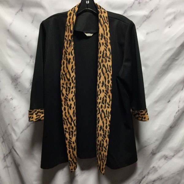 product details: 80S-90S OVERSIZED CHEETAH TRIMMED BLAZER photo
