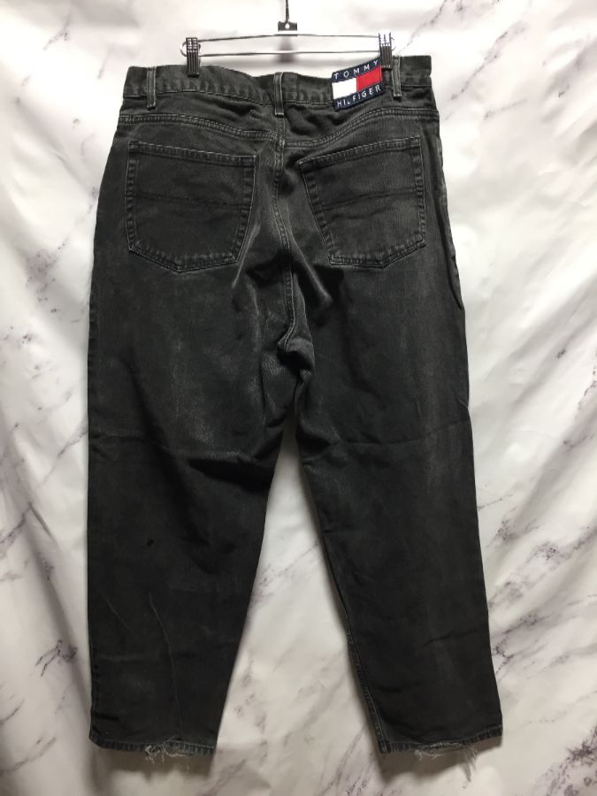 Vintage 1990s Light Fade Tommy Hilfiger Black Denim Jeans | Boardwalk ...