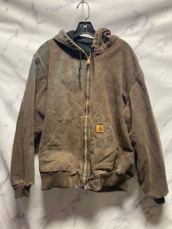 product details: CARHARTT HOODED ZIPUP DENIM JACKET AS-IS photo