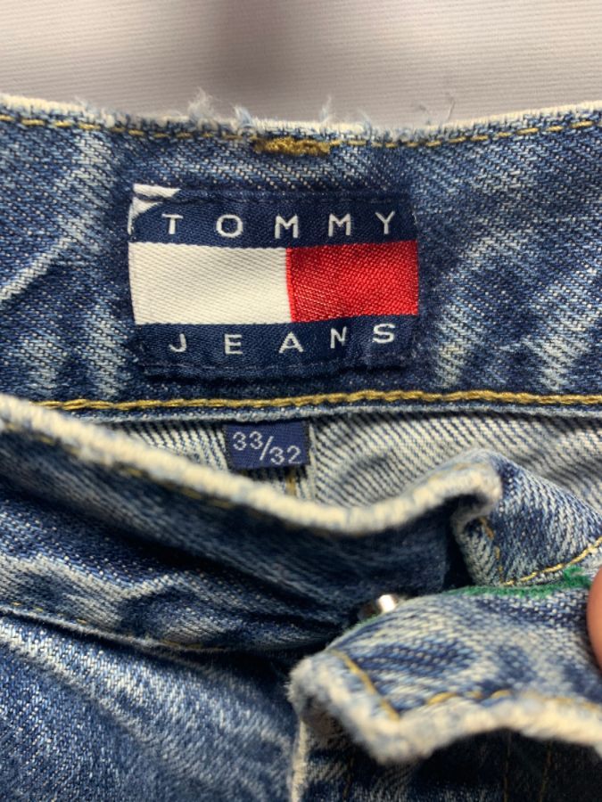 Tommy Hilfiger Tommy Jeans Denim With Red Trim On Side | Boardwalk Vintage