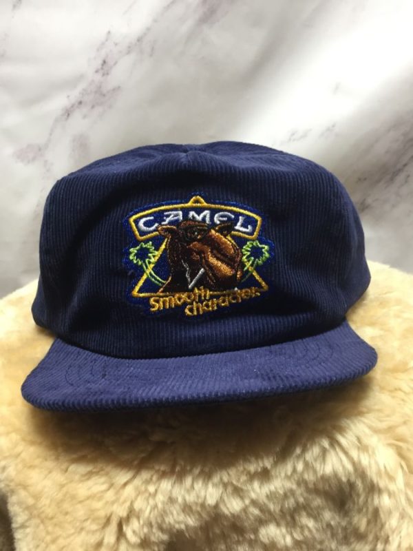 product details: DEADSTOCK CORDUROY EMBROIDERED CAMEL  SMOOTH CHARACTER HAT W/ ORIGINAL PROMO BOX NOS photo