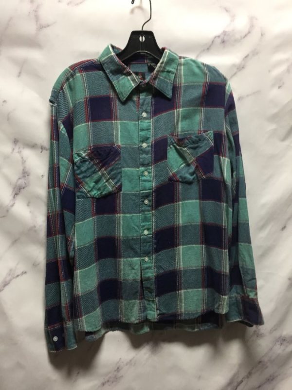 product details: LONG SLEEVE FLANNEL BUTTON UP SHIRT AS IS photo