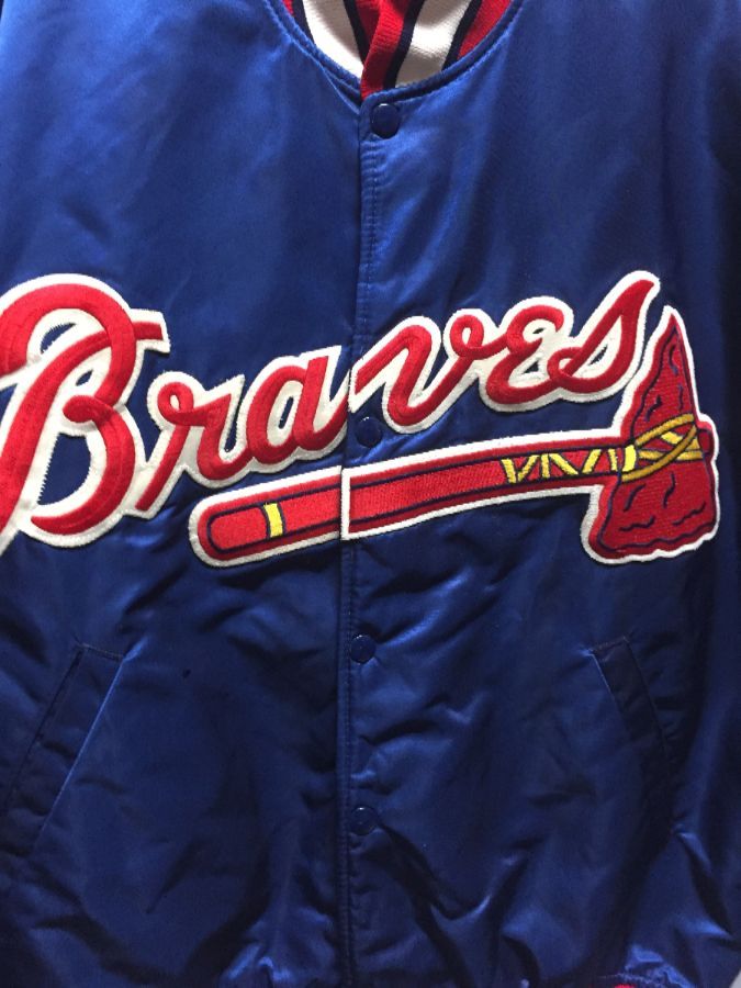 Mlb Atlanta Braves Satin Button Up Jacket | Boardwalk Vintage