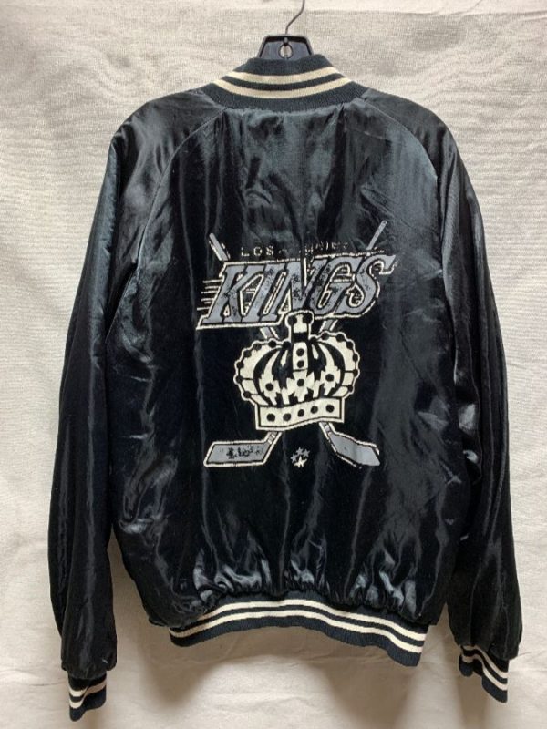 product details: LOS ANGELES KINGS SATIN JACKET *DISTRESSED photo