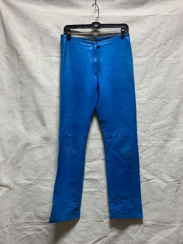 product details: GORGEOUS BUTTER LEATHER LAMB SKIN PANTS STRAIGHT CUT HIGH WAIST MADE IN FRANCE photo
