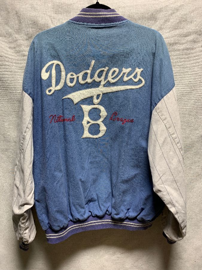 Vintage Brooklyn Dodgers Reversible Jacket S Blue - Depop