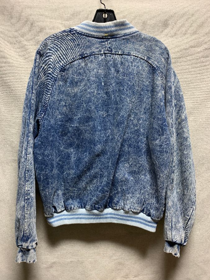 Acid Wash Cardigan Style Denim Jacket Pinstriped Cotton Lining As-is ...