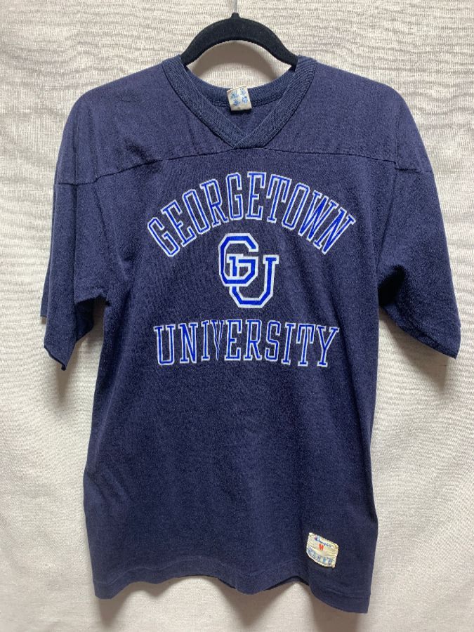 Retro Georgetown University Football T-shirt Cut Sleeves | Boardwalk ...