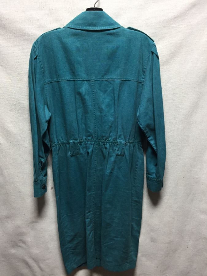 1980s Long Sleeve Buttoned Collared Dress | Boardwalk Vintage