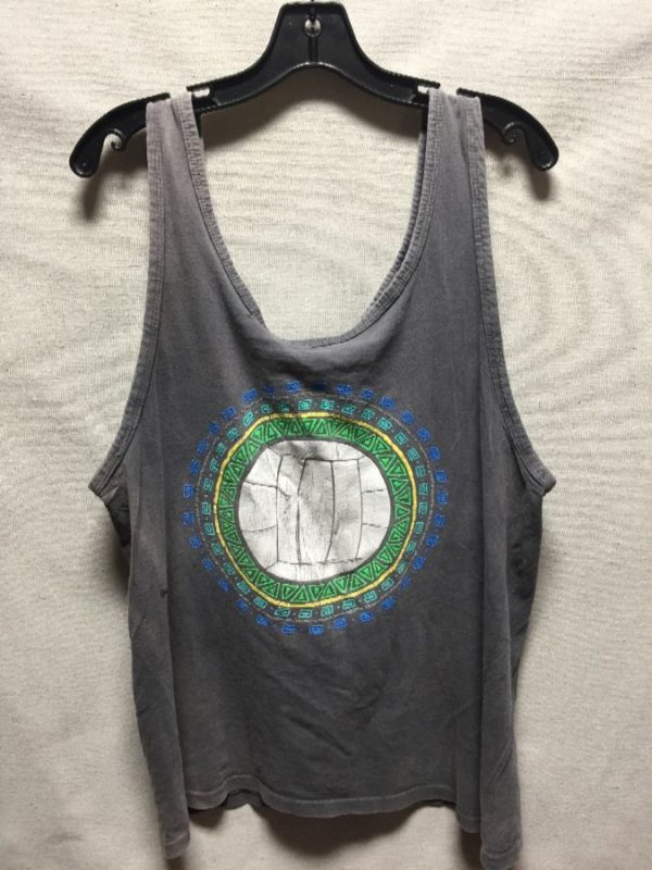 product details: VINTAGE VOLLEYBALL TANK TOP WITH NEON AZTEC BORDER AS-IS photo