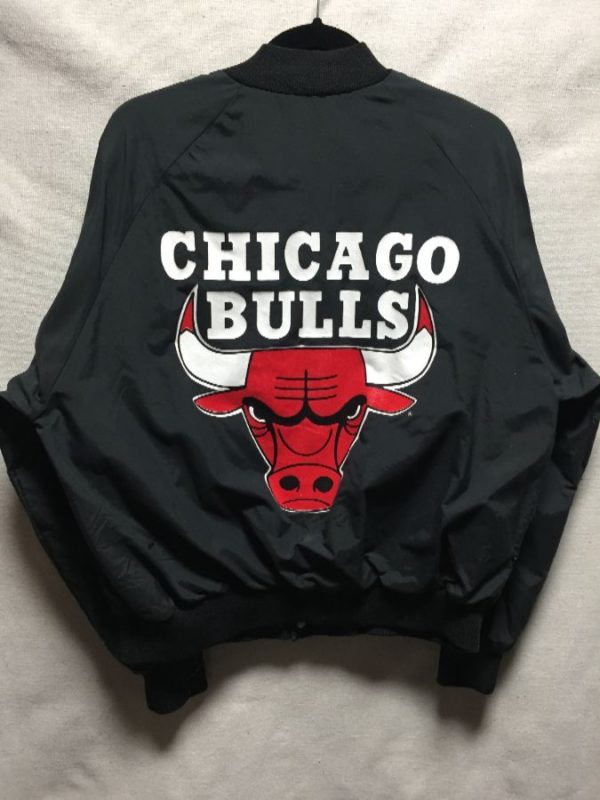 Vintage Chalk Line Chicago Bulls Snap Up Bomber Jacket Large Back Logo ...