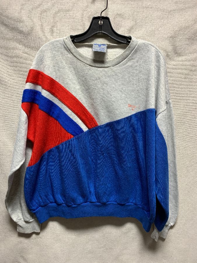 Retro Colorblock Patchwork Pullover Sweatshirt As- Is | Boardwalk Vintage
