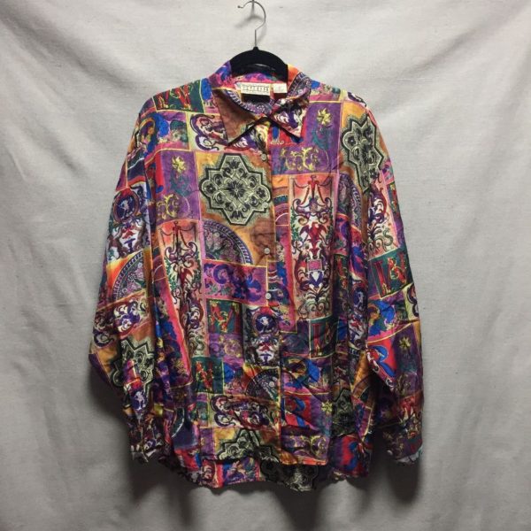 product details: LS BD FUNKY ORINATE PATTERN SILK SHIRT photo