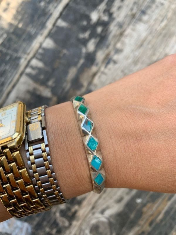 product details: SMALL CUFF BRACELET TURQUOISE INLAY photo