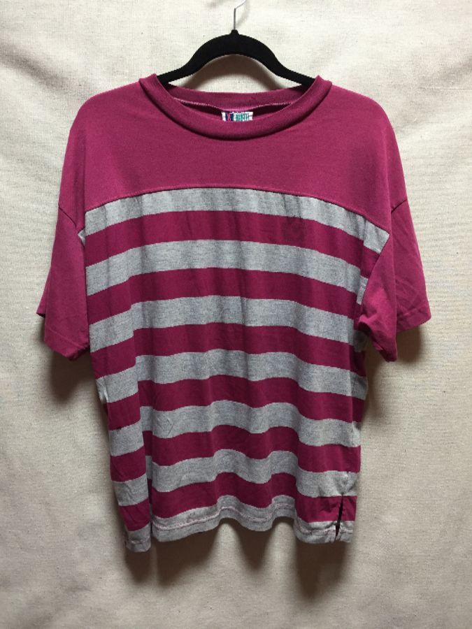 1980s 90s Super Soft Large Horizontal Striped Shirt Boxy Tee ...