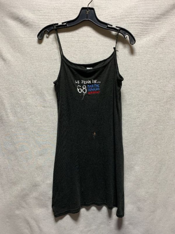 product details: DISTRESSED 1990S COTTON TANK DRESS EMBROIDERED LOGO AS-IS photo