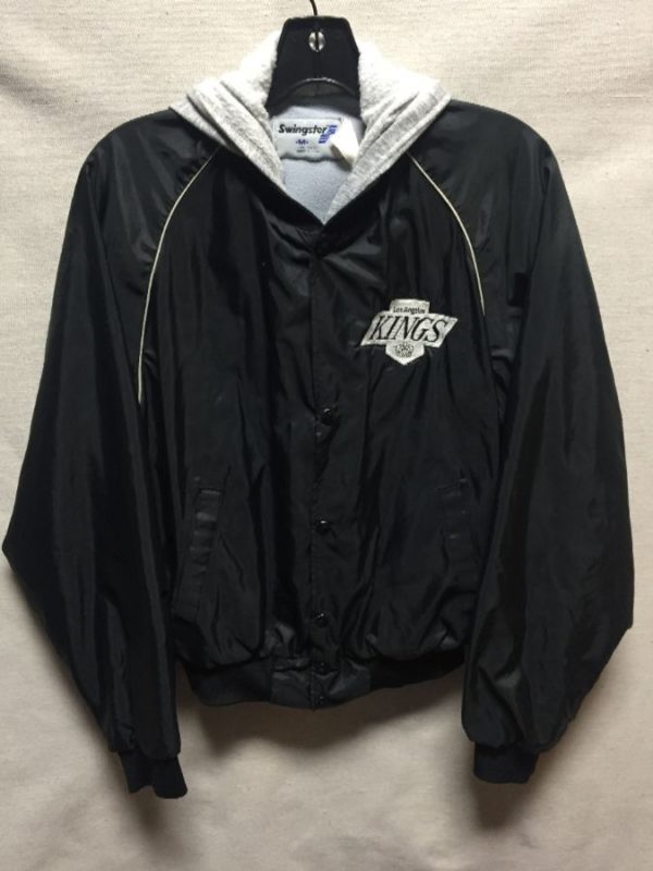product details: LOS ANGELES KINGS NYLON HOODED JACKET ZIP & SNAP BUTTON COMBO photo