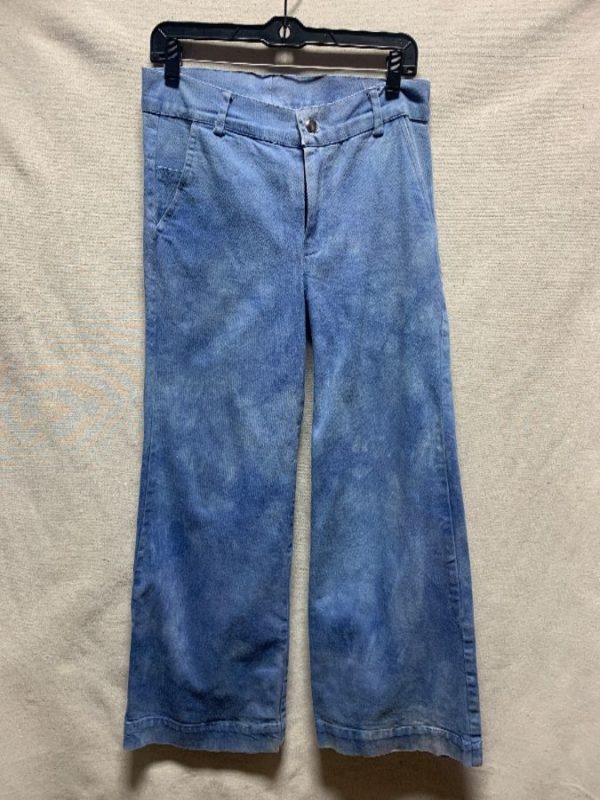 product details: RETRO HIGH WAIST WIDE LEG TWILL DENIM TROUSERS MARBLE TIEDYE AS- IS photo