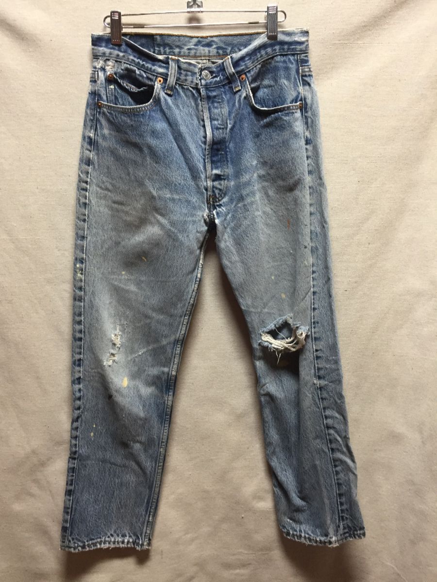 Amazing & Perfectly Distressed Levis 501 Denim Jeans Made In Usa ...