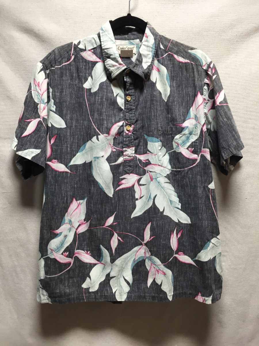 Washed Out Hawaiian Floral Print Half Button Down Shirt- As Is ...