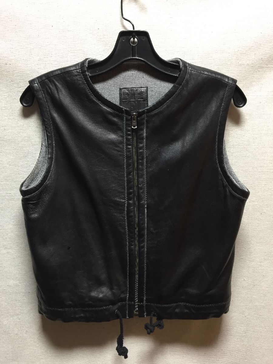 Buttery Soft Lamb Leather Zipup Vest-top With Thermal Lining As Is ...