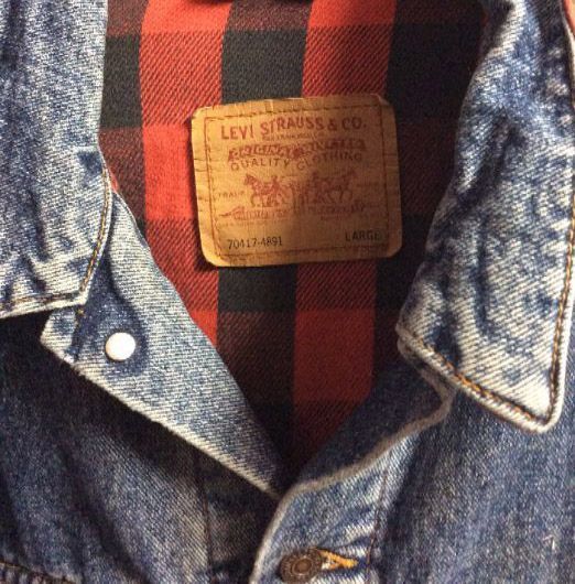 Levis Jacket Red Plaid Flannel Lining Classic Blue Washed | Boardwalk ...