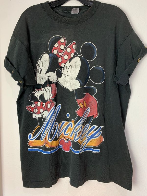 product details: T-SHIRT MICKEY AND MINNIE RIPS GROMMETS photo