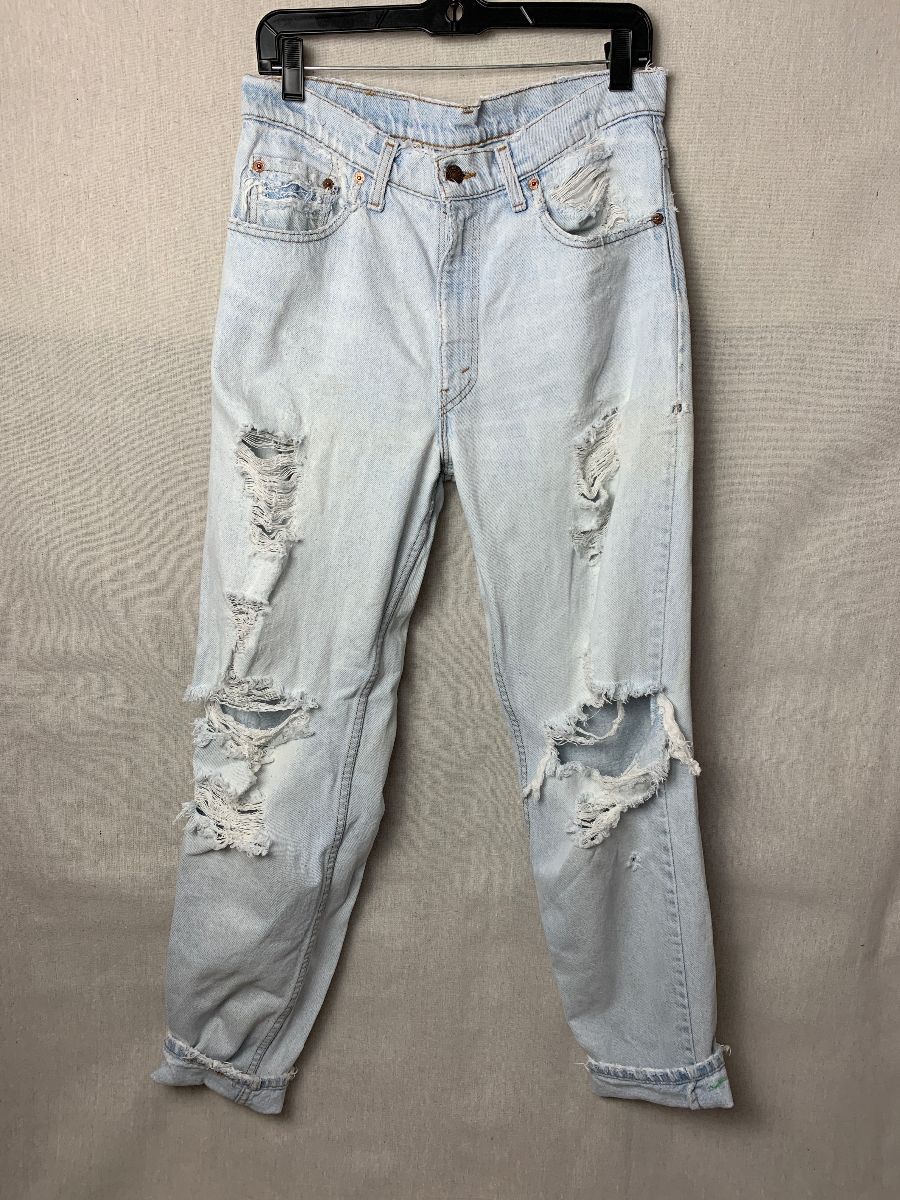 Radical Heavily Distressed, Shredded & Thrashed Levis 550 Red Tab Jeans ...