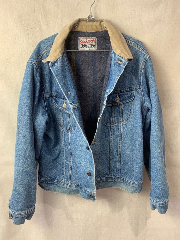 Vintage Lee Brand Blanket Lined Storm Rider Denim Trucker Jacket With