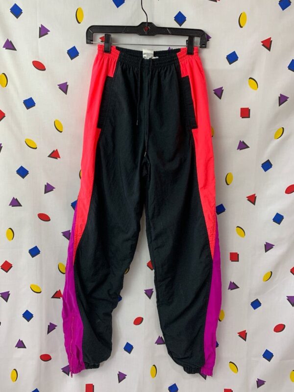 product details: RAD 1980S-90S NEON COLOR BLOCK NIKE GRAY TAG TRACK PANTS photo