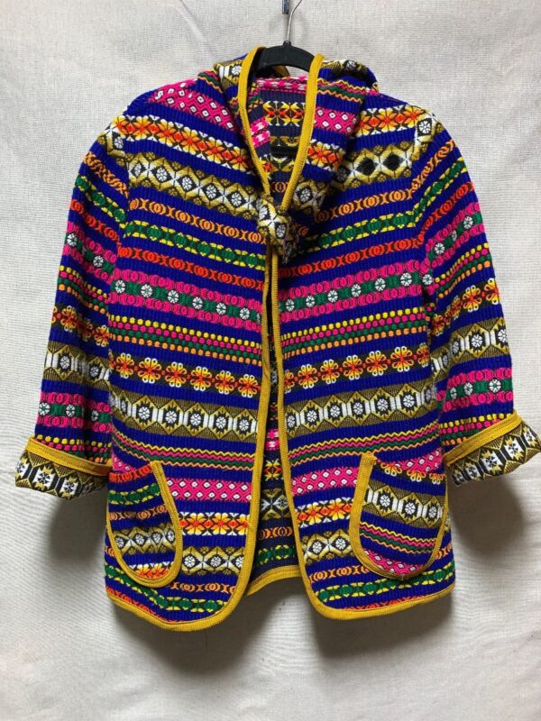 product details: GUATEMALAN TEXTILE HOODED JACKET INSIDE POCKET AS-IS photo