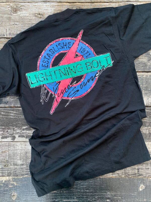product details: DEADSTOCK LIGHTNING BOLT TSHIRT NEON GRAPHIC MADE IN USA NOS NWT photo