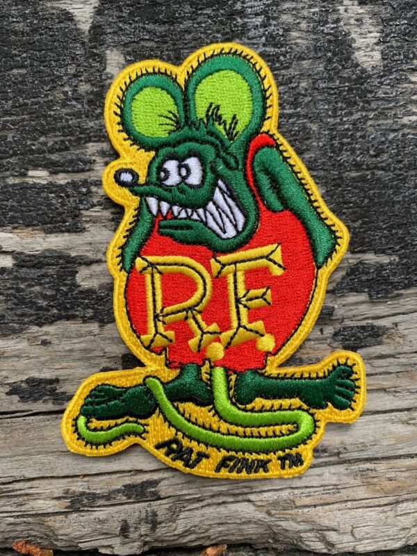product details: RAD CLASSIC RAT FINK EMBROIDERED IRON-ON OR SEW-ON PATCH photo