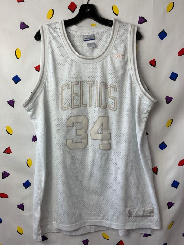 product details: NBA BOSTON CELTICS BASKETBALL JERSEY #34 PIERCE WHITE/PINK COLORWAY AS-IS photo