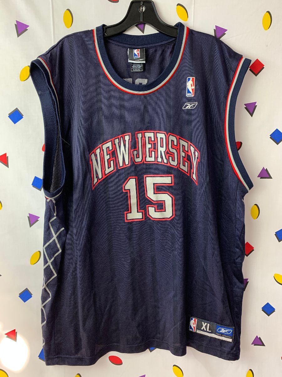 15 VINCE CARTER New Jersey Nets NBA SG/SF Blue Throwback Jersey