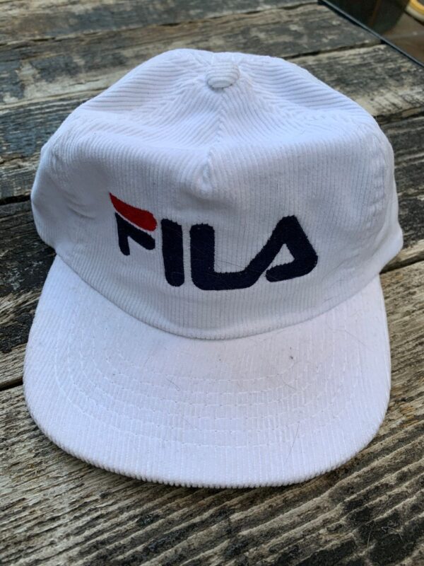 product details: FILA EMBROIDERED CORDUROY STRAP BACK HAT photo